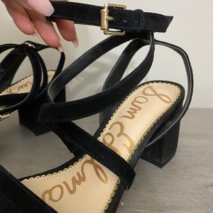 Sam Edelman Strappy Suede Block Heel Sandals